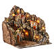 Lighted Nativity village 40x50x40 cm wood cork oven for statues 8 cm s3