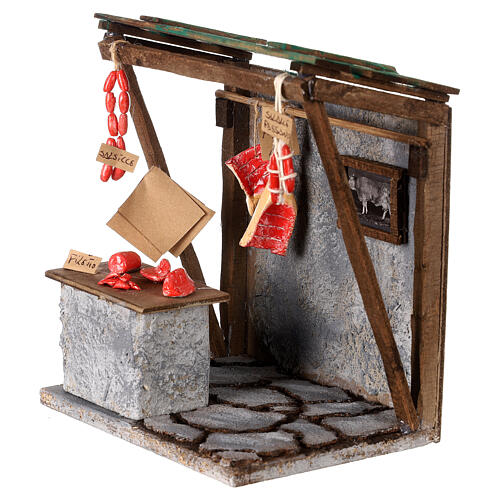 Butcher's stand 20x20x15 cm for Neapolitan Nativity Scene of 12 cm 2