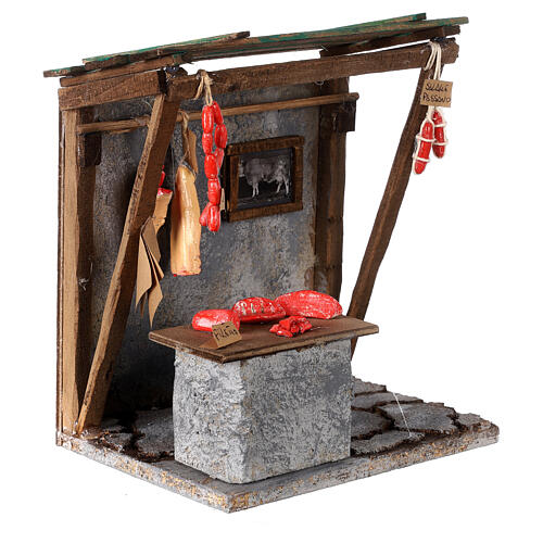 Butcher's stand 20x20x15 cm for Neapolitan Nativity Scene of 12 cm 3