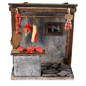 Stragan rzeźnika do szopki neapolitańskiej 12 cm — 20×17×13 cm