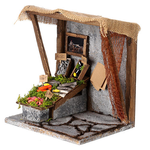 Stoisko rybaka do szopki 12 cm, 20x20x15 cm, szopka neapolitańska 2