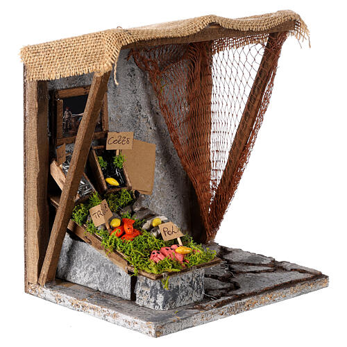 Stoisko rybaka do szopki 12 cm, 20x20x15 cm, szopka neapolitańska 3