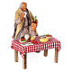 Figuren-Set, 4-teilig, am Tisch sitzende Personen, neapolitanischer Stil, für 13 cm Krippe s4