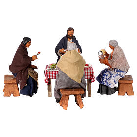 Set 4 personaggi tavola presepe napoletano 13 cm