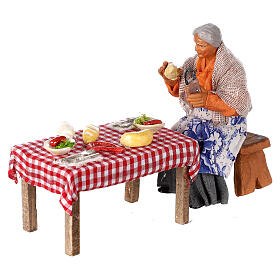 Having lunch table set of 4 Neapolitan nativity figures 13 cm
