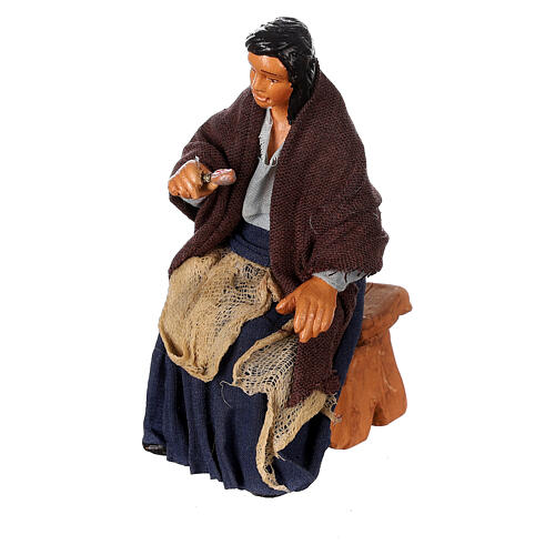 Having lunch table set of 4 Neapolitan nativity figures 13 cm 11