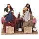 Famiglia che mangia 15x20x20 cm 12 cm MOVIMENTO presepe Napoli s4