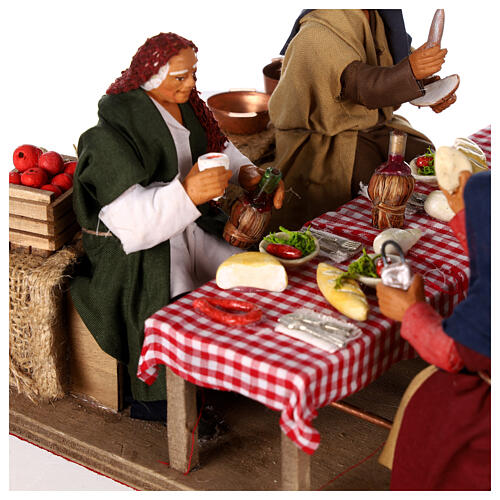 Family eating 15x20x20 cm 12 cm ANIMATED Naples nativity scene 7