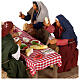 Family eating 15x20x20 cm 12 cm ANIMATED Naples nativity scene s2