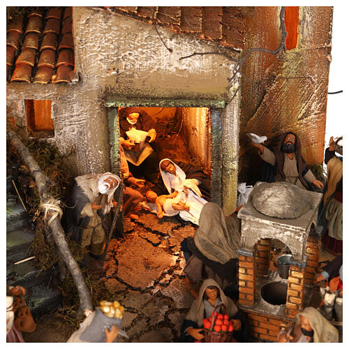 Complete Neapolitan Nativity Scene, multi-storey setting with lights, well and characters of 14 cm 100x80x60 cm 7