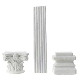 Half column, set of 3, ready to be painted, for Neapolitan Nativity Scene, 18 cm