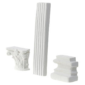 Half column, set of 3, ready to be painted, for Neapolitan Nativity Scene, 18 cm