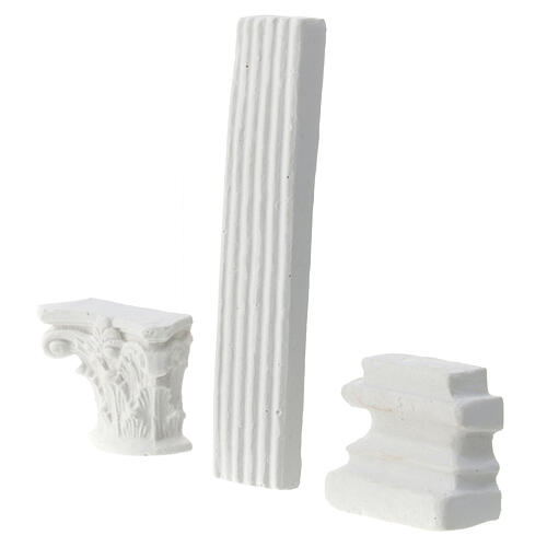 Half column, set of 3, ready to be painted, for Neapolitan Nativity Scene, 18 cm 2
