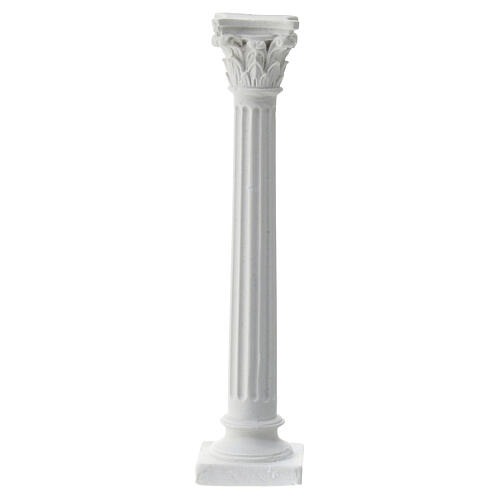 Column with Corinthian capital, plaster to paint, for Neapolitan Nativity Scene, 10 cm 3