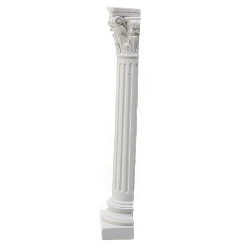 Half column small Neapolitan nativity scene in plaster to color 18 cm 3