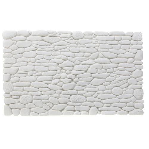 Natursteinwand, horizontal, Krippenzubehör, weißer Gips, 15x25 cm 1
