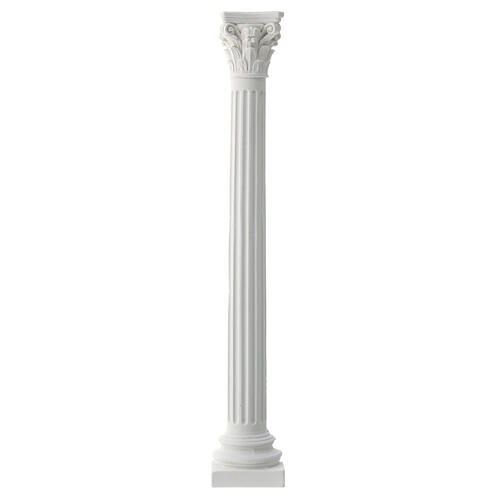 Korinthische Halbsäule, Krippenzubehör, weißer Gips, 25 cm 1