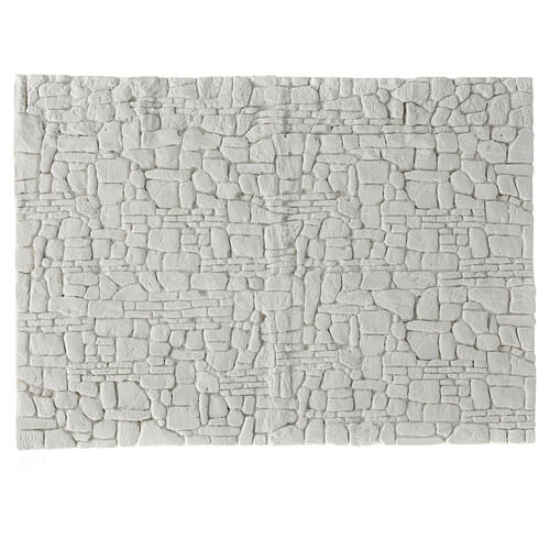 Mauer, weißer Gips, nicht bemalt, Krippenzubehör, 20x30 cm 1