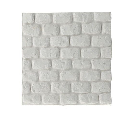 White stone wall plaster Neapolitan nativity 20x20 cm 1