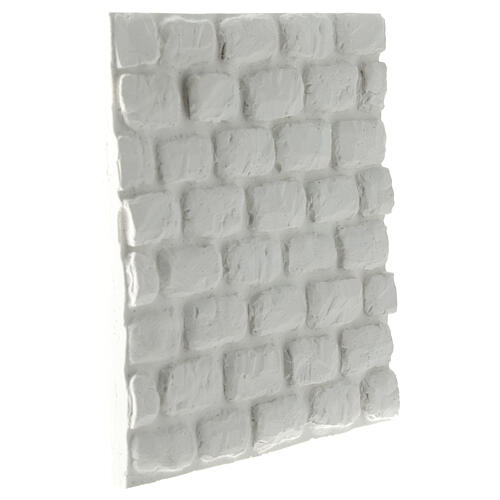 White stone wall plaster Neapolitan nativity 20x20 cm 3