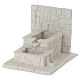 Brunnen mit 2 Becken, Krippenzubehör, weißer Gips, für 10 cm Krippe, 10x15x15 cm s7