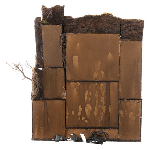 Borgo napoletano stile 700 presepe 10-12 cm 2 archi 60x50x35 cm 5