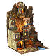 Borgo stile 700 ponte fiume presepe 10-12 cm napoletano 100x70x55 cm s4