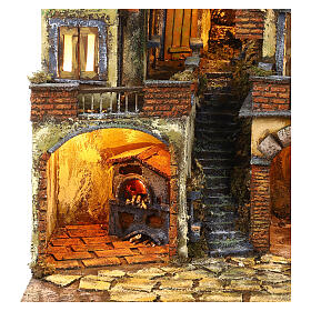 Scenografia w stylu XVIII-wiecznym z mostem i strumykiem – szopka neapolitańska 100×70×55 cm, do figurek 10–12 cm