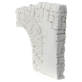 Wall with right half arch, plaster to paint, Neapolitan Nativity Scene, 10x10 cm
