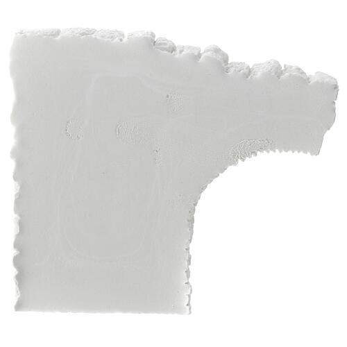 Wall with right half arch, plaster to paint, Neapolitan Nativity Scene, 10x10 cm 4