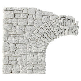 Muro con mezzo arco sinistro presepe napoletano 10x10 cm gesso da colorare