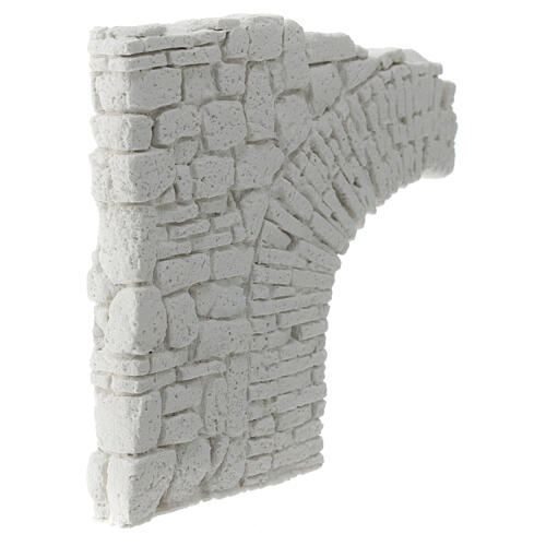 Wall with left half arch Neapolitan nativity 10x10 cm plaster to color 3