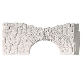 Ruined brick wall with arch, 5x20 cm, plaster to paint, Neapolitan Nativity Scene
