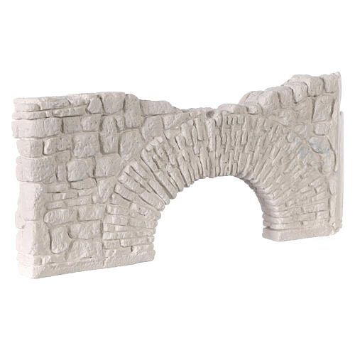 Ruined brick wall with arch, 5x20 cm, plaster to paint, Neapolitan Nativity Scene 2