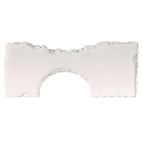 Ruined brick wall with arch, 5x20 cm, plaster to paint, Neapolitan Nativity Scene 3