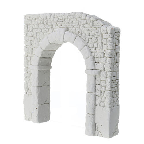 Arch with double wall, plaster to paint, Neapolitan Nativity Scene, 20x20 cm 2