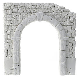 Arco con muro doppio in gesso da colorare presepe napoletano 20x20 cm