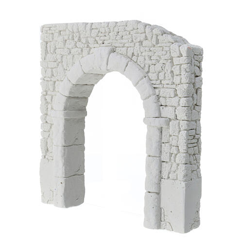 Arco con muro doppio in gesso da colorare presepe napoletano 20x20 cm 2