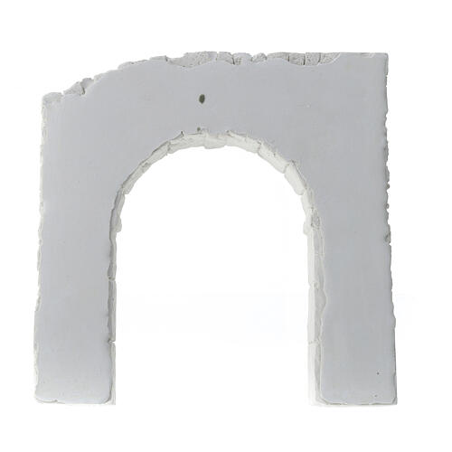 Arco com parede dupla de gesso branco para pintar presépio napolitano 20x20 cm 4