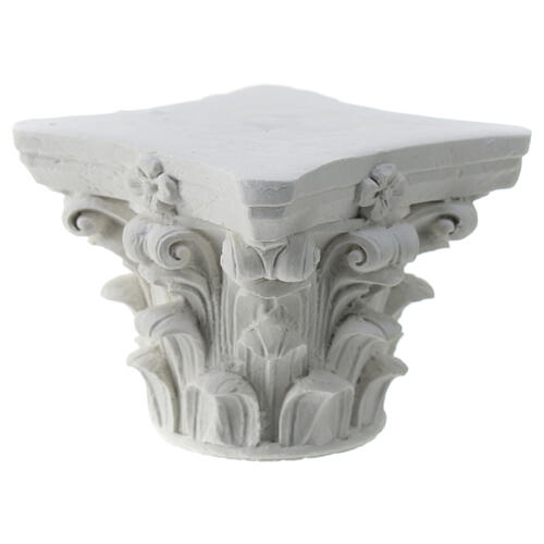 Corinthian capital for Neapolitan Nativity Scene, 7x7 cm, plaster to paint 2