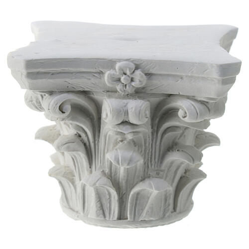 Corinthian capital for Neapolitan Nativity Scene, 7x7 cm, plaster to paint 3