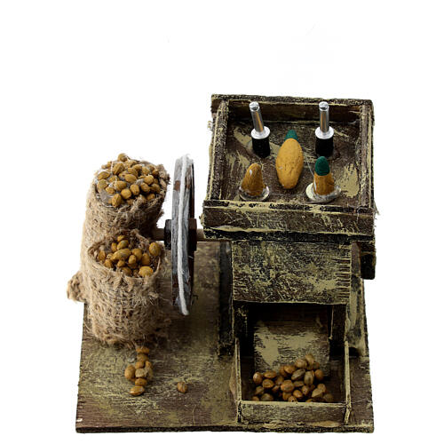 Corn grinder for Neapolitan nativity scene 5x10x10 cm in wood for 10-12 cm nativity scene 3