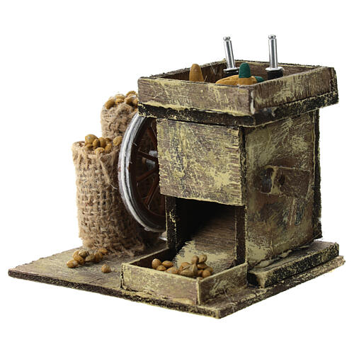 Corn grinder for Neapolitan nativity scene 5x10x10 cm in wood for 10-12 cm nativity scene 4