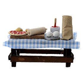 Mesa para pizza 5x10x5 cm presépio napolitano 8 cm