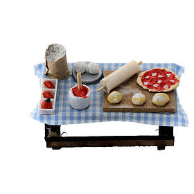 Mesa para pizza 5x10x5 cm presépio napolitano 8 cm