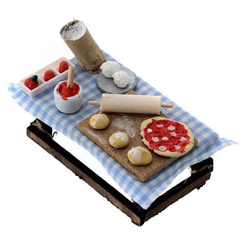 Pizza table 5x10x5 cm Neapolitan nativity scene 8 cm 3