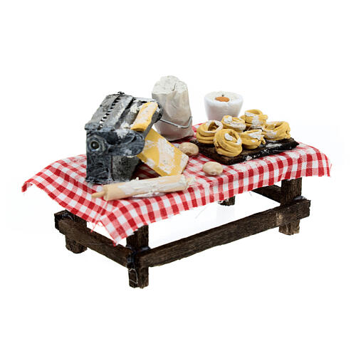 Mesa para pasta fresca 5x10x5 cm belén napolitano madera belén 8 cm 4