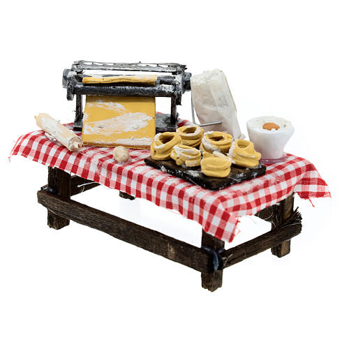 Table pour pâtes fraîches 5x10x5 cm crèche napolitaine avec santons 8 cm 3