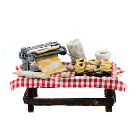 Tavolo per pasta fresca 5x10x5 cm presepe napoletano legno presepe 8 cm