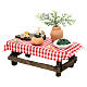 Tisch mit Utensilien für die Pestoherstellung, Krippenzubehör, neapolitanischer Stil, für 8 cm Krippe, 10x10x5 cm s2